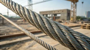 Close-up of eco-friendly steel wire ropes
