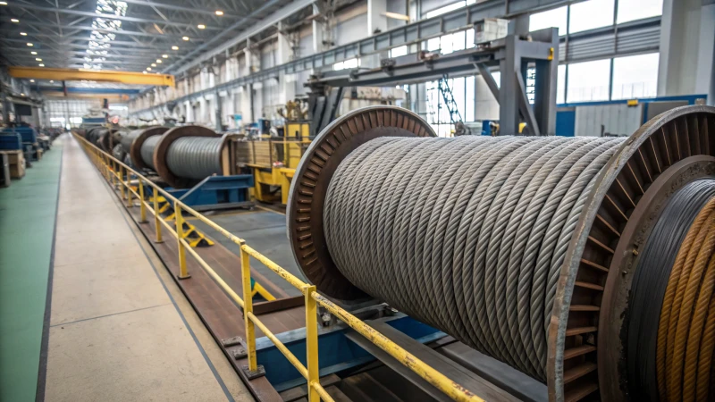 Industrial conveyor system with wire ropes conveying heavy materials