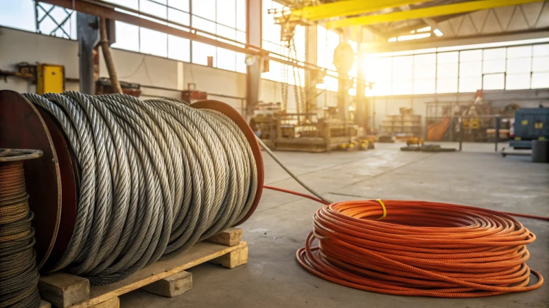Comparison of steel wire ropes and polymeric cables in an industrial setting