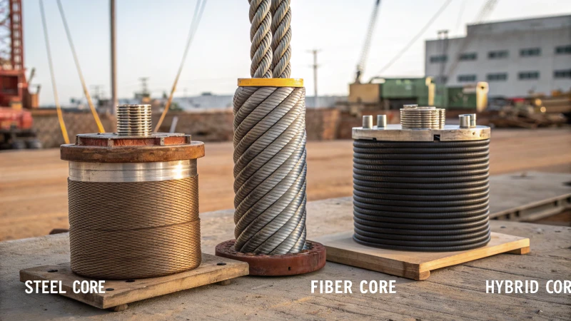 A comparison of three types of wire rope cores on a construction site